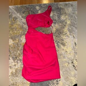 Zara One Shoulder Pink Dress